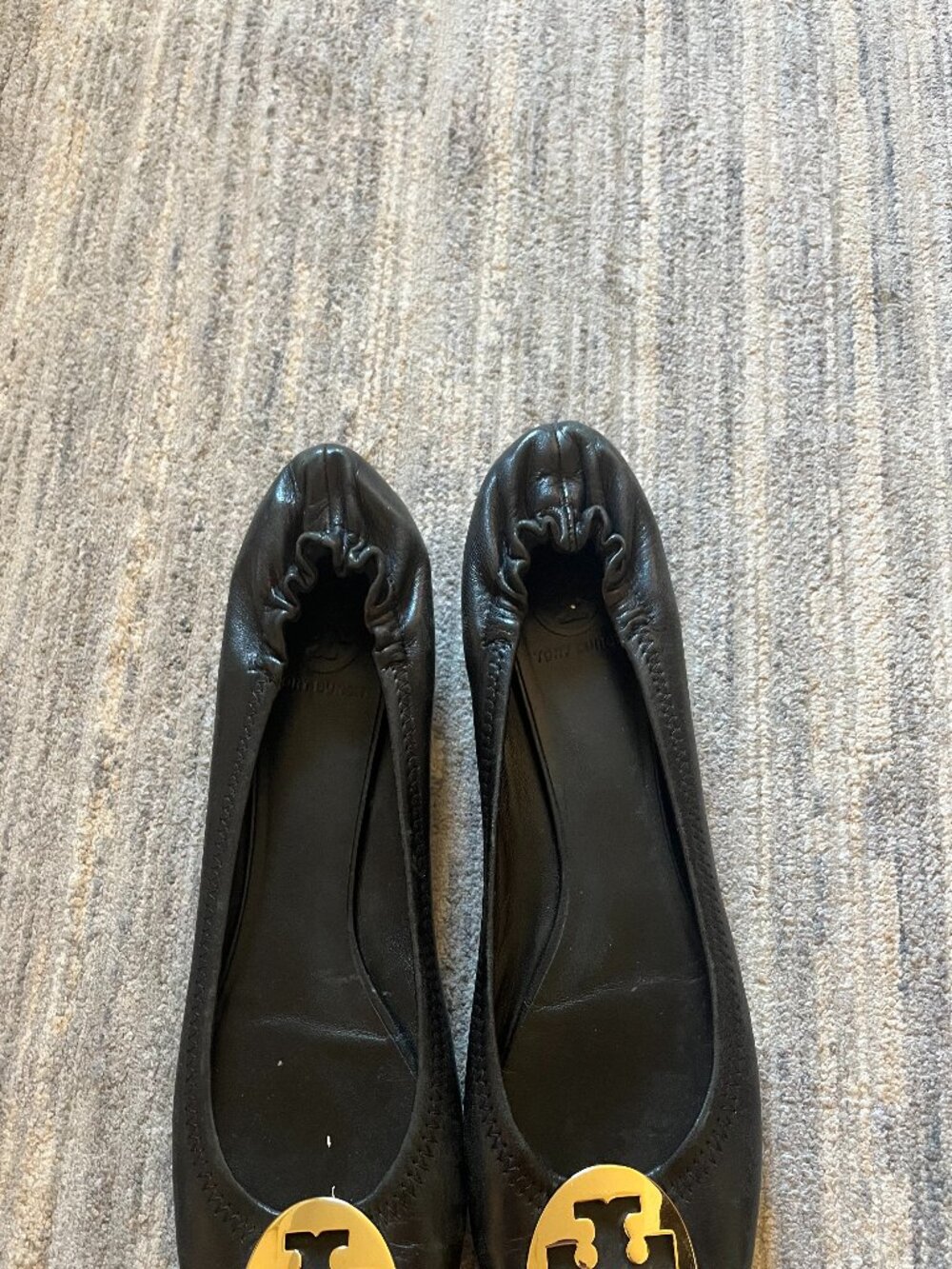 Tory Burch Black Leather Ballet Flats